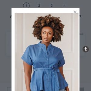 Elegant Blue Women's Blouse with Waist Tie